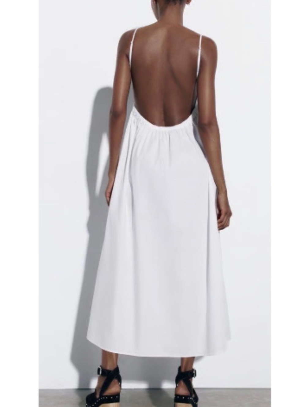 Zara White Slip Midi Dress - Picture 4 of 4